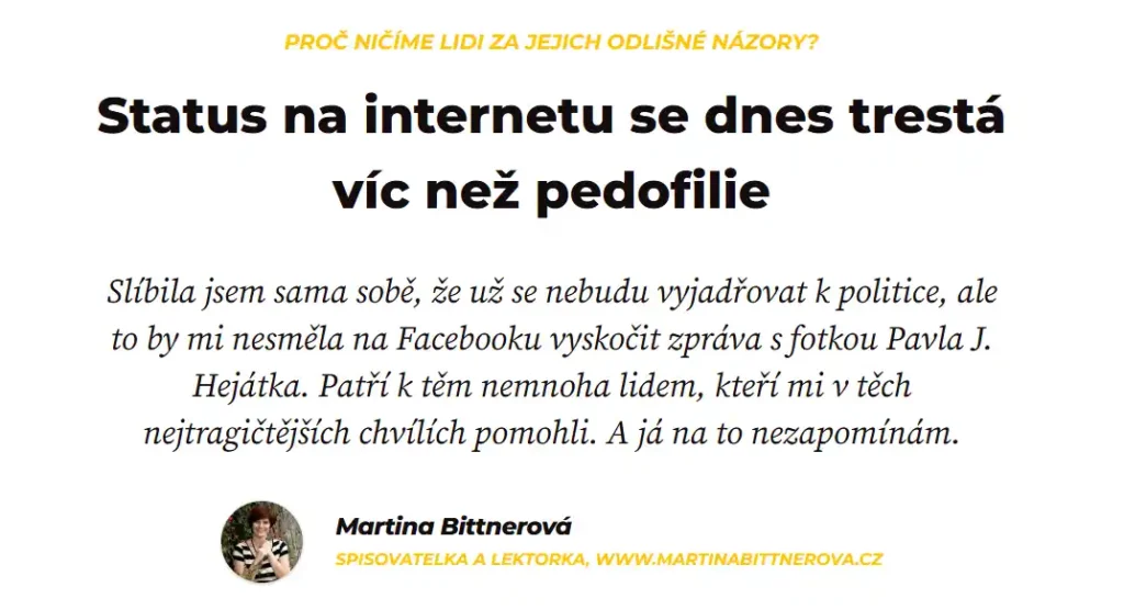 clanek status na internetu se dnes tresta vic nez pedofilie