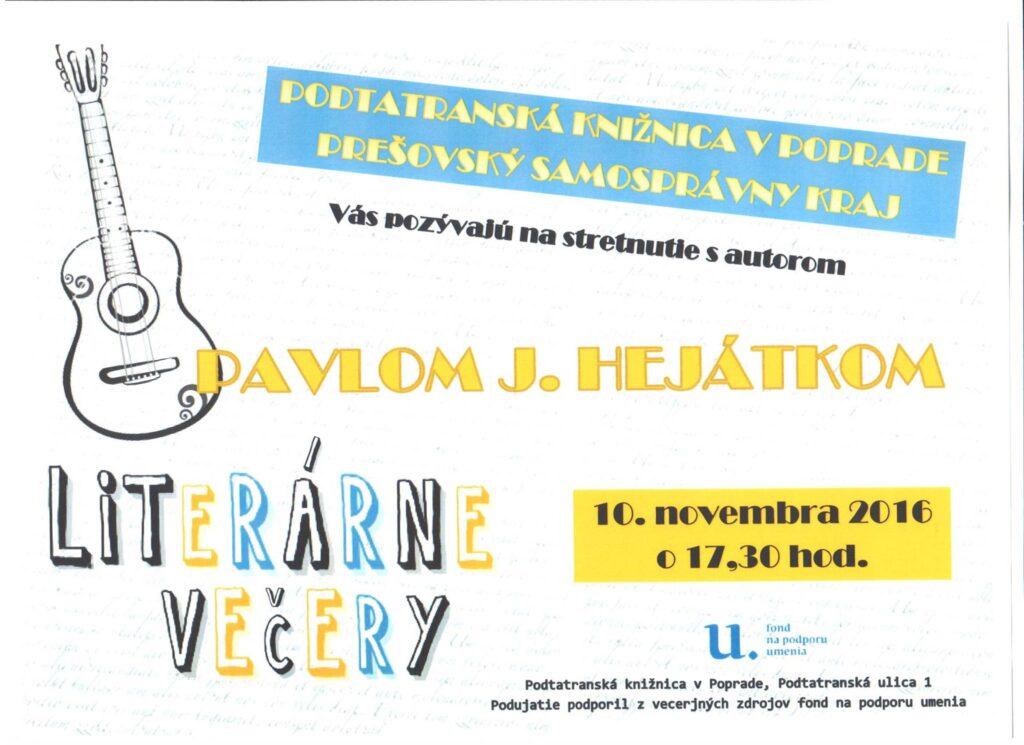 letak Literarny vecer Poprad2016