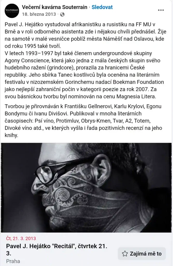 ruzne Vecerni kavarna Souterrain Praha2013